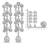 18K White Gold 4 3/4 Cttw Diamond Double Teardrop Waterfall Dangle Earrings (H-I Color, VS1-VS2 Clarity)-4 thumbnail 5