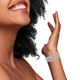 18K White Gold 3 1/4 Cttw Pave Diamond Openwork Floral Filigree Swirl Bangle Cuff Bracelet (H-I Color, VS2-SI1 Clarity)-2 thumbnail 3
