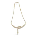14k Yellow Gold 17.0 Cttw Diamond Double Row Lariat 18" Inch Tennis Necklace with Pear Shape Diamond Drop Tips (I-J Color, VS2-SI1 Clarity)-0