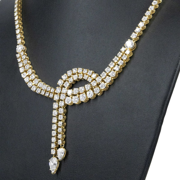 14k Yellow Gold 17.0 Cttw Diamond Double Row Lariat 18