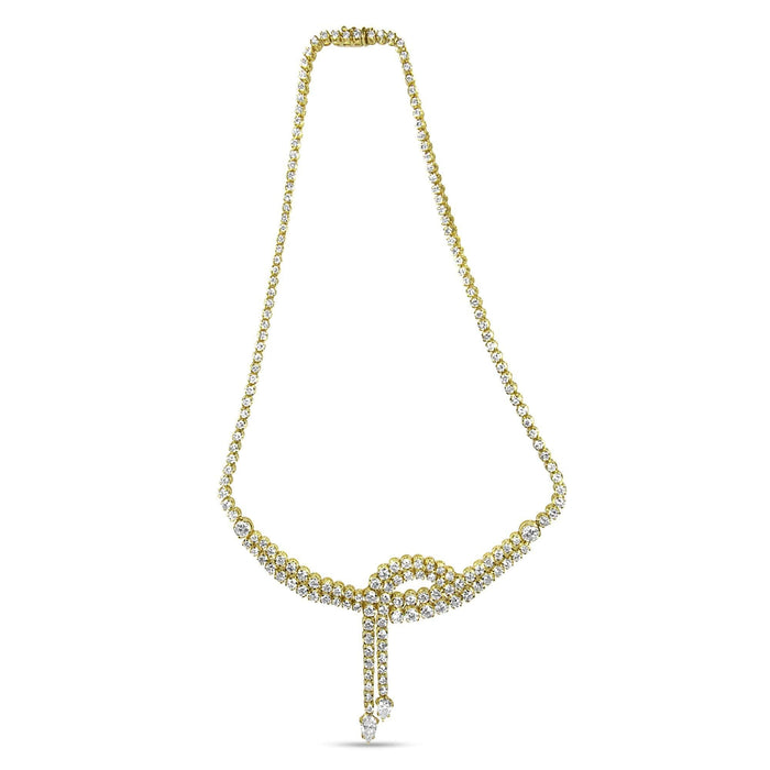 14k Yellow Gold 17.0 Cttw Diamond Double Row Lariat 18