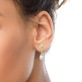 18k Yellow Gold 7.0 Cttw Baguette and Round Diamond South Sea Pearl Drop Dangle Clip-On Earrings (F-G Color, VS1-VS2 Clarity)-2 thumbnail 3
