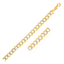 Load image into Gallery viewer, 14k Two Tone Gold Pave Curb Bracelet (7.00 mm)