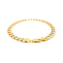 Load image into Gallery viewer, 14k Two Tone Gold Pave Curb Bracelet (7.00 mm)