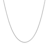 14k White Gold Round Cable Link Chain (1.10 mm)