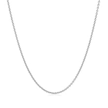 14k White Gold Oval Cable Link Chain (1.10 mm)