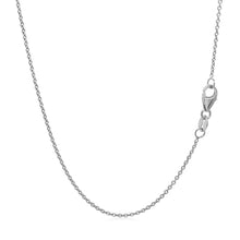 14k White Gold Oval Cable Link Chain (1.10 mm)