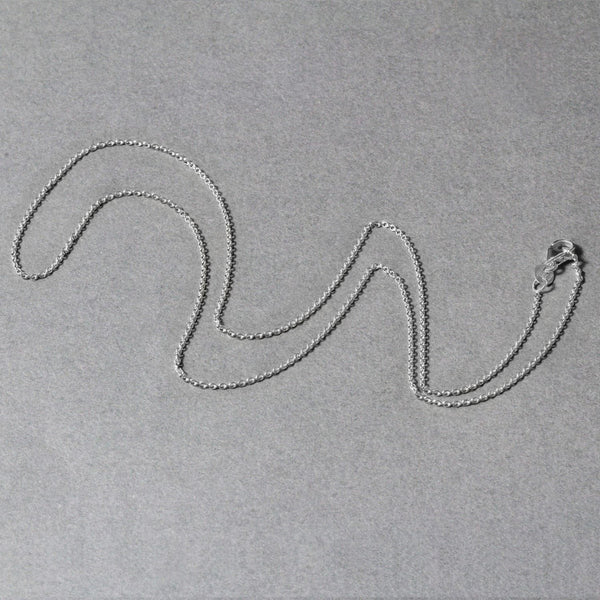 14k White Gold Oval Cable Link Chain (1.10 mm)