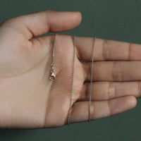 14k White Gold Round Cable Link Chain (1.10 mm)