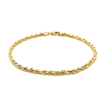 Load image into Gallery viewer, 14k Yellow Gold Solid Diamond Cut Rope Bracelet (3.00 mm)