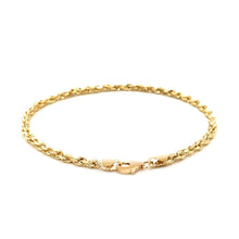 Load image into Gallery viewer, 14k Yellow Gold Solid Diamond Cut Rope Bracelet (3.00 mm)