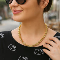 14k Yellow Gold Polished Cable Link Necklace
