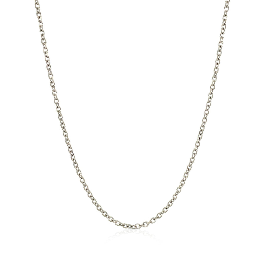 14k White Gold Diamond Cut Cable Link Chain (1.50 mm)