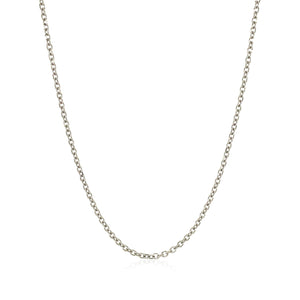 14k White Gold Diamond Cut Cable Link Chain (1.5 mm)