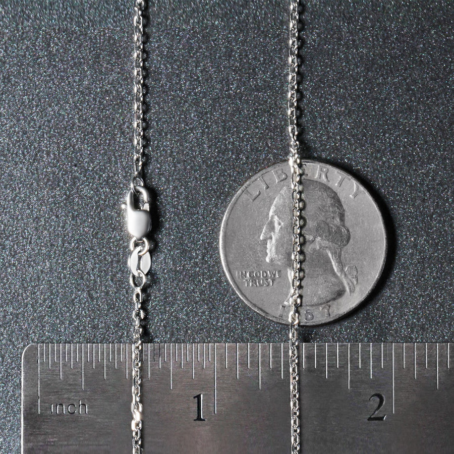 14k White Gold Diamond Cut Cable Link Chain (1.5 mm)