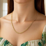 14k Yellow Gold French Cable Link Chain (2.50 mm) thumbnail 4