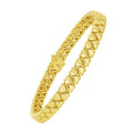 14K yellow gold bracelet with heart-shaped links, 7.00 mm width