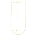 14K yellow gold adjustable wheat chain in a fine 1.00 mm braided link pattern
