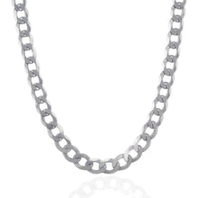 Load image into Gallery viewer, Rhodium Plated Sterling Silver Curb Style Chain (8.40 mm)