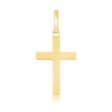 14K Yellow Gold Small Polished Flat Cross Pendant thumbnail 1