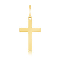 14K Yellow Gold Small Polished Flat Cross Pendant