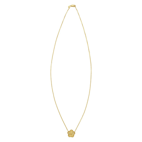 14K Yellow Gold Radiating Flower Necklace