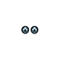 14k Yellow Gold Cultured Black Pearl Stud Earrings (6mm)