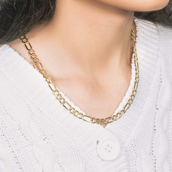 14k Yellow Gold Lite Figaro Chain (6.60 mm)