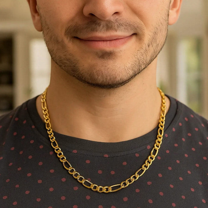 14k Yellow Gold Lite Figaro Chain (6.60 mm)