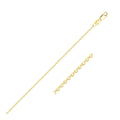 10K yellow gold cable link chain with diamond-cut faceted links
