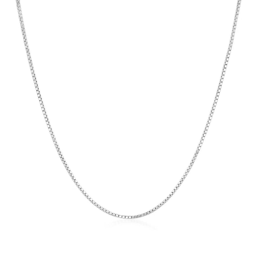 14k White Gold Classic Box Chain (0.75 mm)