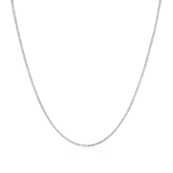 14k White Gold Classic Box Chain (0.75 mm)