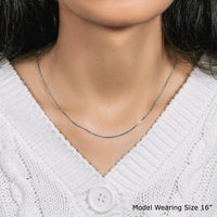14k White Gold Classic Box Chain (0.75 mm)