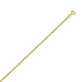 14K yellow gold rope chain with fine 1.20 mm twisted link pattern