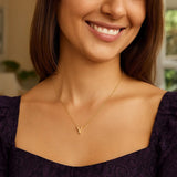 14K Yellow Gold Yours Truly Block Letter Initial Y Necklace thumbnail 4