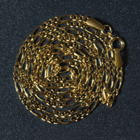 14k Yellow Gold Solid Figaro Chain (1.90 mm)