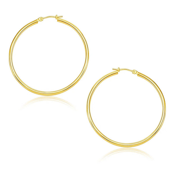 14k Yellow Gold Polished Hoop Earrings (30mm)