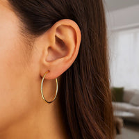 14k Yellow Gold Polished Hoop Earrings (30mm)