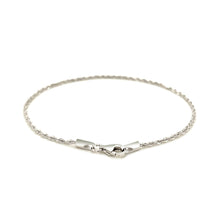 Load image into Gallery viewer, 14k White Gold Solid Diamond Cut Rope Bracelet (1.60 mm)