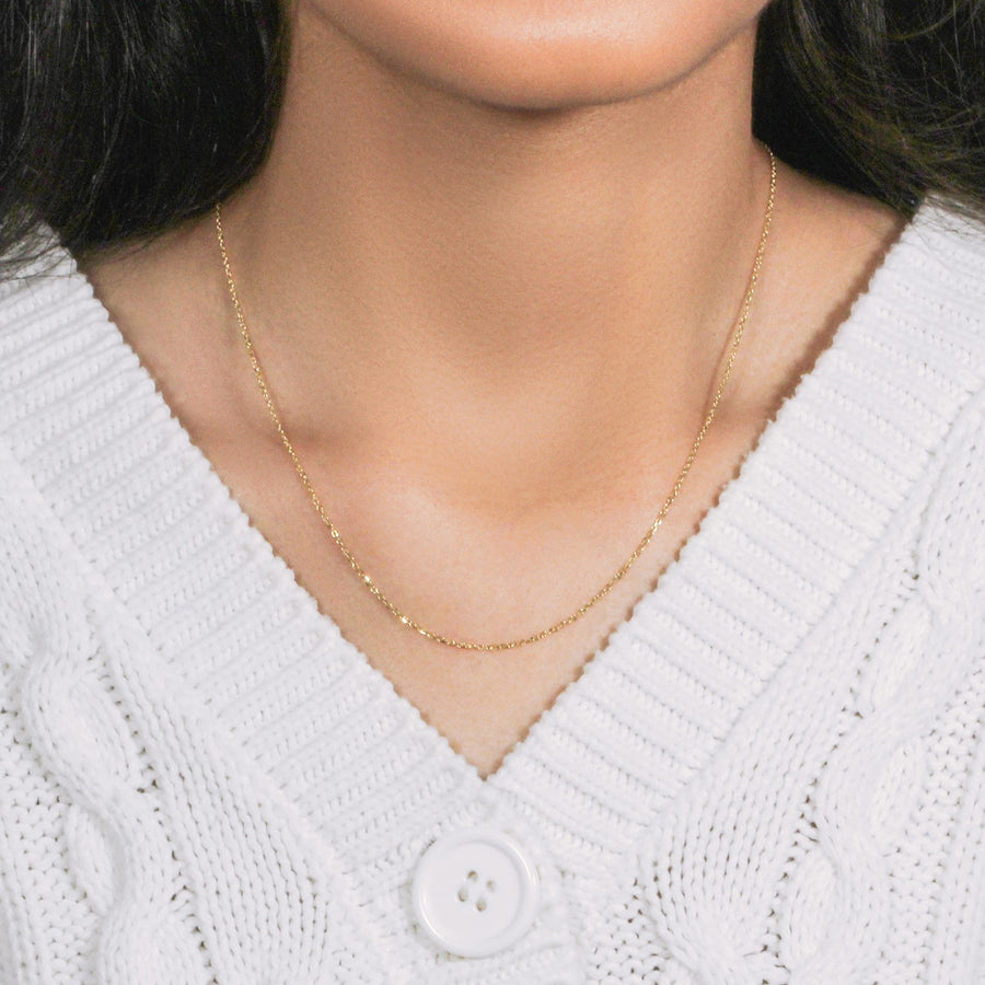 18k Yellow Gold Cable Chain (1.10 mm)