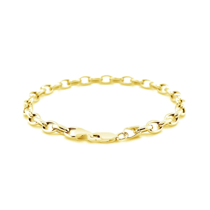 14k Yellow Gold Oval Rolo Bracelet  (4.60 mm)