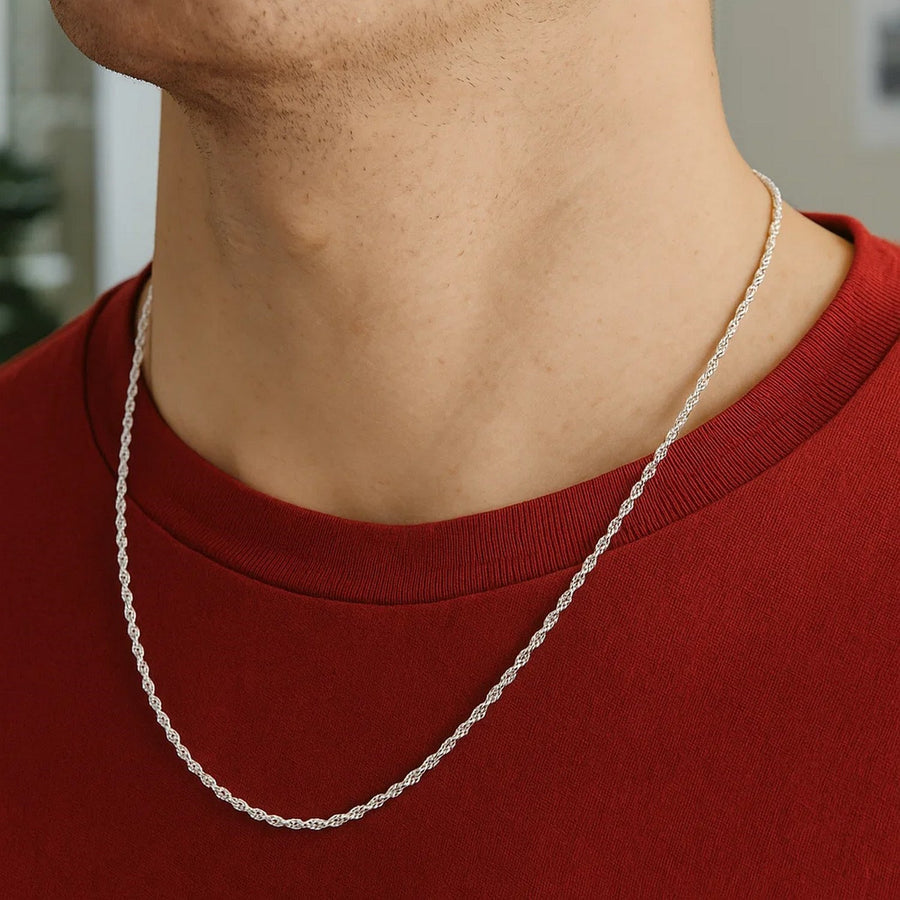 Sterling Silver Diamond Cut Rope Style Chain (1.40 mm)