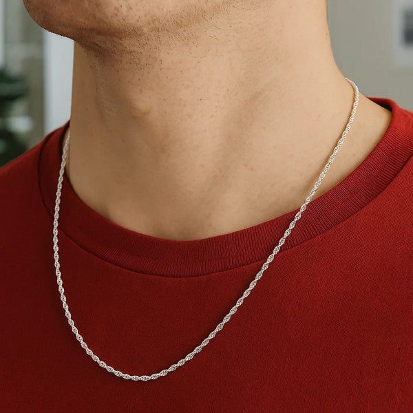 Sterling Silver Diamond Cut Rope Style Chain (1.40 mm)