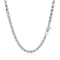 14k white gold heart link chain with repeating heart-shaped links