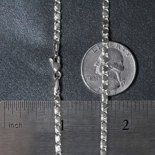 2.9mm 14k White Gold Heart Chain