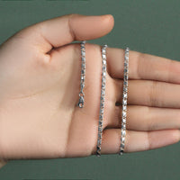 2.9mm 14k White Gold Heart Chain