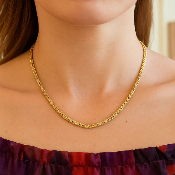 14k Yellow Gold Light Weight Wheat Chain (3.20 mm)