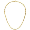 10K yellow gold paperclip chain with elongated flat oval links, 4.20 mm wide