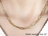 10K Yellow Gold Lite Paperclip Chain (4.20 mm) thumbnail 7