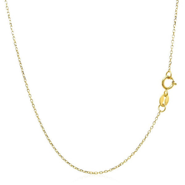 14k Yellow Gold Diamond Cut Cable Link Chain (1.10 mm)